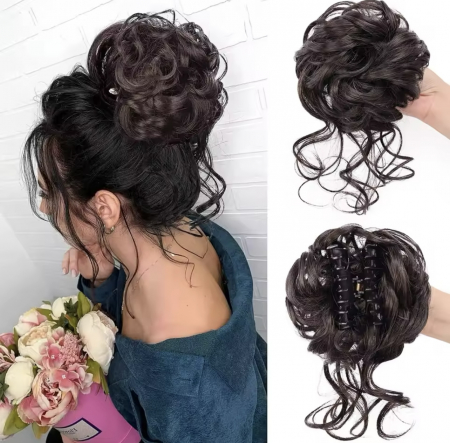 Coc C1316 Prindere Cu Cleste Par Ondulat Saten Inchis [0]