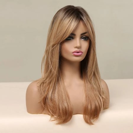 Peruca C1320 Blonda Ombre Cu Breton Lung Blond Inchis [1]