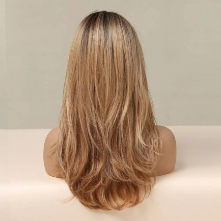 Peruca C1320 Blonda Ombre Cu Breton Lung Blond Inchis [3]