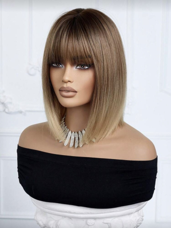 Peruca C1752 Satena Cenusie Ombre Varfuri Blonde Cu Breton Bob [3]