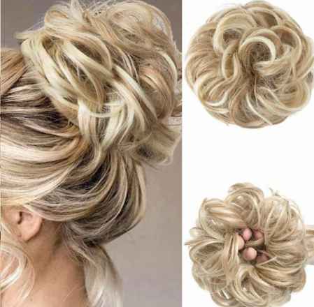 COCURI - Coc C1774 Prindere Cu Elastic Par Ondulat Blond Cenusiu Cu Suvite Platinate