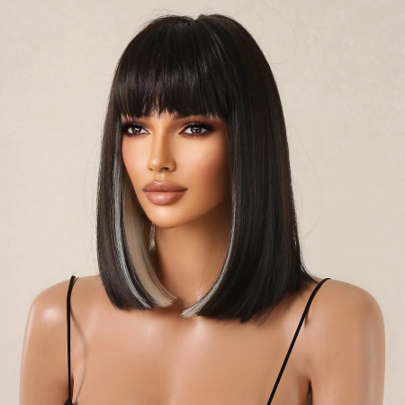 Peruca C1051 Bruneta Blonda Bob Cu Breton [2]