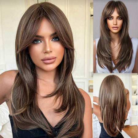 PERUCI - Peruca C1710 Satena Cu Breton Lung Si Suvite Blonde Filata