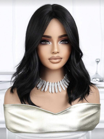 Peruca C1721 Bruneta Cu Breton Lung Usor Ondulata [3]