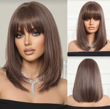 PERUCI CU PAR MEDIU - Peruca C1743 Satena Violet-Gri Deschis Cu Breton