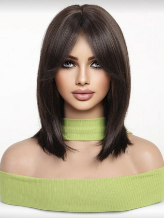 Peruca C1713 Satena Castanie Cu Breton Lung Bob [1]