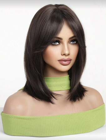 Peruca C1713 Satena Castanie Cu Breton Lung Bob [2]