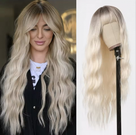 PERUCI - Peruca C1395 Blonda Ombre Cu Breton Blond Platinat