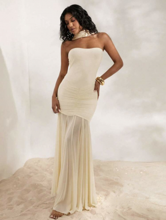 Rochie C1535 Sirenne Mulata Lunga Plasa [6]