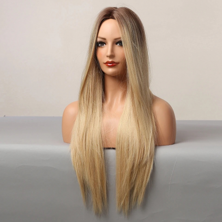 Peruca C1038 Blonda Ombre Cu Baza Satena Blond Auriu [1]
