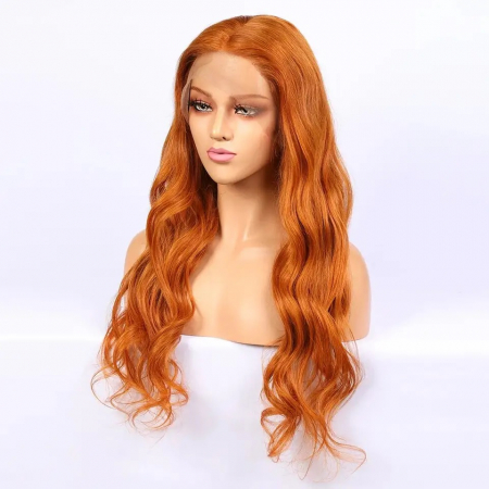Peruca C1032 FRONT LACE Roscata Morcov Ondulata [1]