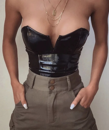 Body C1058 Latex Lucios Decupat In V Lucios Sexy [2]