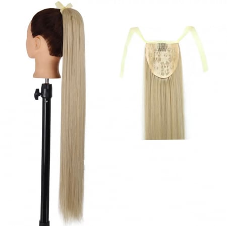 Coada C1261 Cu Panglica Blonda Cenusie (blond cenusiu deschis) - 85 cm [1]