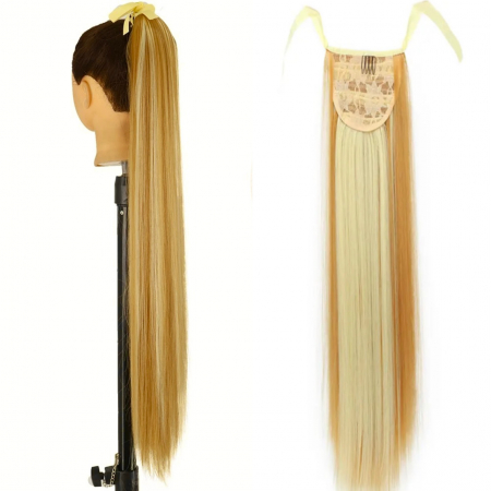 Coada C1264 Cu Panglica Blonda Cu Suvite (blond inchis) - 85 cm [1]