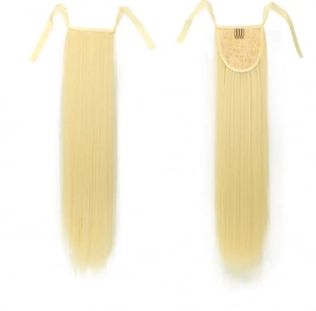 Coada C1275 Cu Panglica Blonda Platinata (blond deschis) - 55 cm [1]