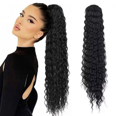 Cozi Cu Cleste - Coada C1414 Cu Clipsuri Bruneta Ondulata Creata Cu Volum Afro