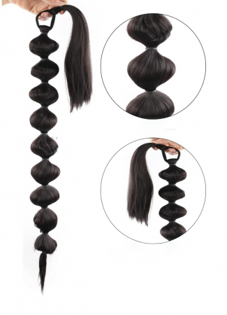 Coada C1604 Cu Elastic De Prindere Saten Foarte Inchis (spre negru) [4]