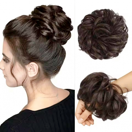 EXTENSII SI COZI - Coc C1314 Prindere Cu Elastic Par Ondulat Saten Mediu