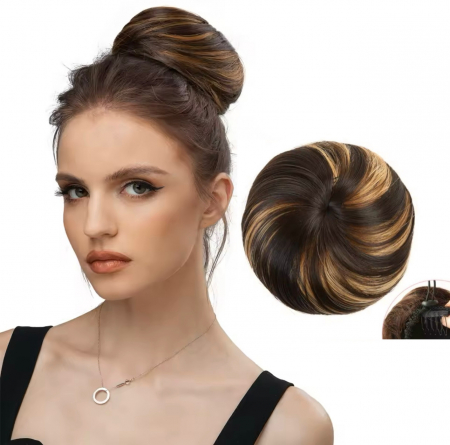 COCURI - Coc C1319 Prindere Cu Elastic Par Drept Saten Cu Suvite Blonde