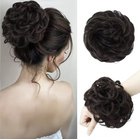 COCURI - Coc C1336 Prindere Cu Elastic Par Ondulat Saten Inchis