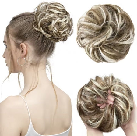 Coc C1358 Prindere Cu Elastic Par Ondulat Saten Cu Suvite Blonde Platinate [1]