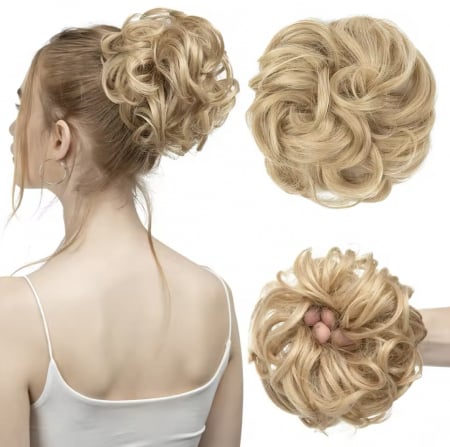 COCURI - Coc C1363 Prindere Cu Elastic Par Ondulat Blond Inchis
