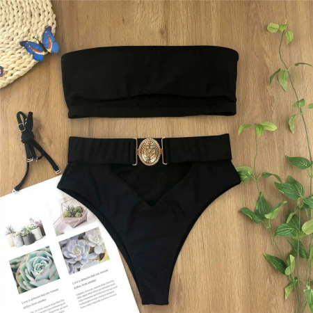 Costum de Baie C1112 Belt Negru [5]