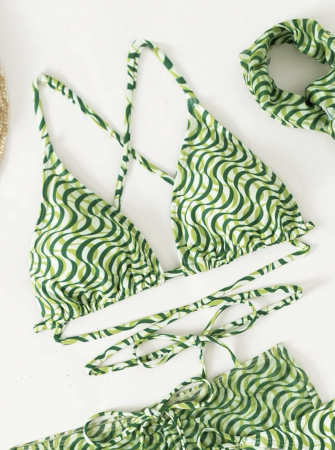 Costum de Baie C808 Girl On Point Green din 4 Piese [5]
