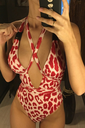 COSTUME INTREGI - Costum de Baie C572 Intreg Red Snake