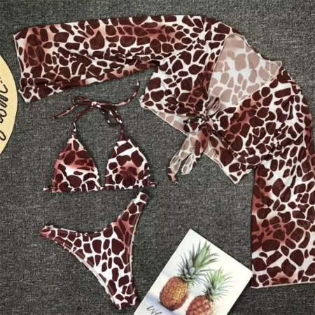 Costum de Baie C304 Leopard Cu Bluza Plaja [3]