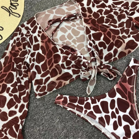 Costum de Baie C304 Leopard Cu Bluza Plaja [5]
