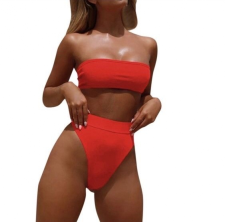 COSTUME DIN 2 PIESE - Costum de Baie C708 Red Slim Waist