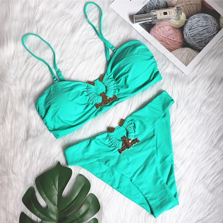 Costum de Baie C396 Tuqouise + Bluza Plaja [1]