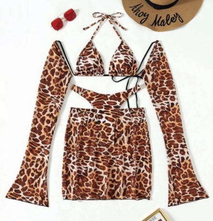 Costum de Baie C376 Vikky Cu Fusta + Maneci Plaja [2]