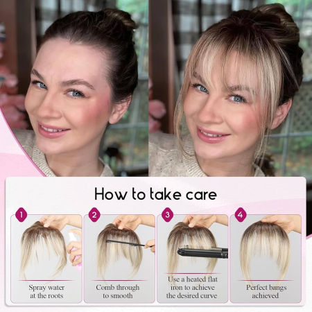 Mesa Semiperuca Topper Peruca Partiala C1747 Cu Breton PAR NATURAL 100% Satena Cu Clipsuri [4]