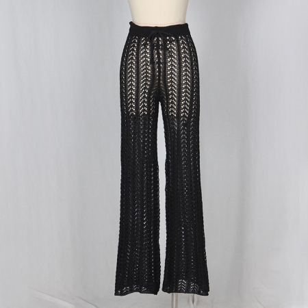 Pantaloni Negri C655 Crosetati Plaja Crochet [6]