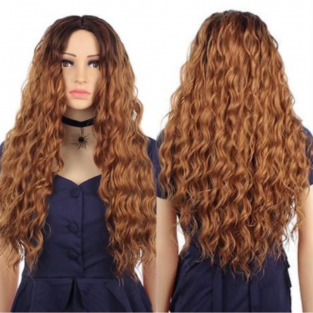 Peruca C275 Afro Baza Bruneta Satena Par Cret Cu Volum [1]