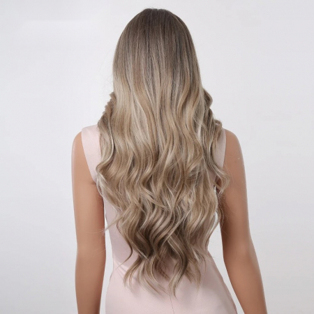 Peruca C955 Baza Satena Blonda Ombre Ondulata [4]