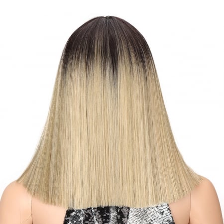 Peruca C113 Blonda Blond Cenusiu Ombre Bob Cu Breton [4]