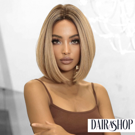 PERUCI CU PAR SCURT - Peruca C956 Blonda Cenusie Bob Ombre Scurta