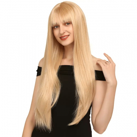 Peruca C171 Blonda Cu Breton Nuanta Blond Auriu [1]