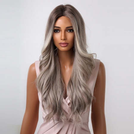 Peruca C316 Blonda Gri Blond Platinat Cu Suvite [2]