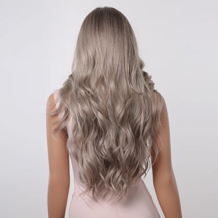 Peruca C316 Blonda Gri Blond Platinat Cu Suvite [4]