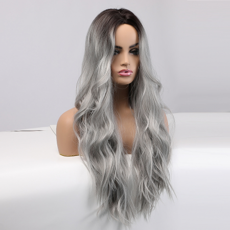 Peruca C912 Blonda Gri Ombre Ondulata [2]