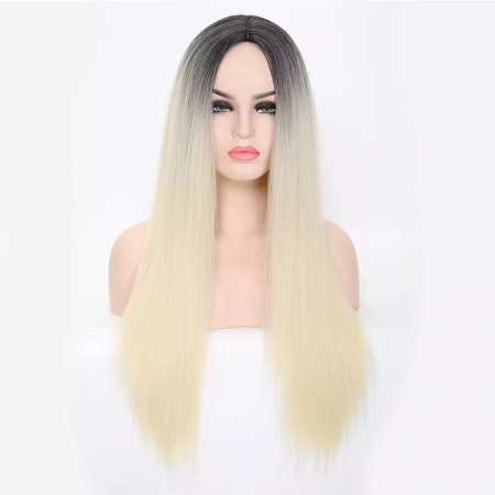 Peruca C332 Blonda Ombre Baza Bruneta Blond Platinat Par Drept [1]