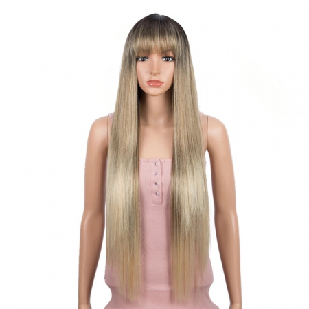 Peruca C253 Blonda Ombre Baza Satena Cu Breton Cenusie [1]