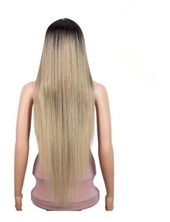 Peruca C253 Blonda Ombre Baza Satena Cu Breton Cenusie [2]
