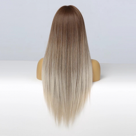 Peruca C258 Blonda Ombre Baza Satena Cu Breton Si Varfuri Gri [2]
