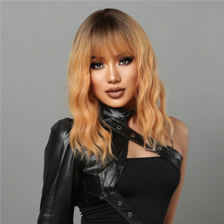 Peruca C874 Blonda Ombre Bob Creata Bob Auriu Deschis [1]