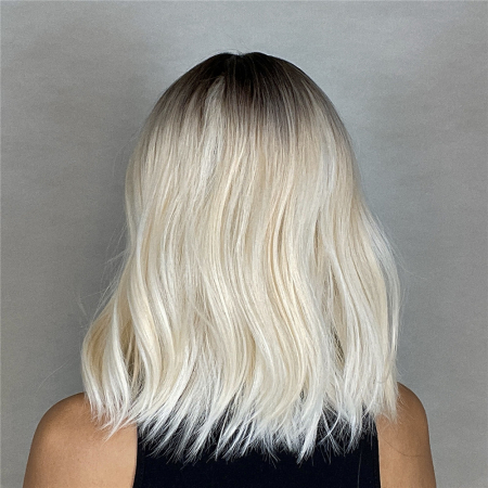 Peruca C775 Blonda Ombre Bob cu Breton Blonda Platinat Silver [2]